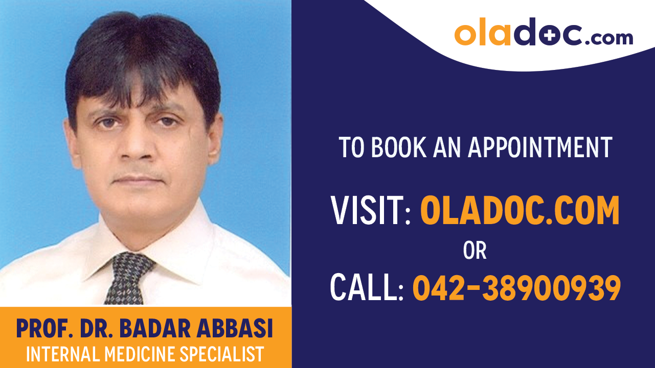 Book appointment with Dr. Badar Abbasi-best Internal Medicine Specialist Karachi